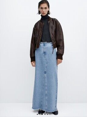 Mng Long Denim Skirt